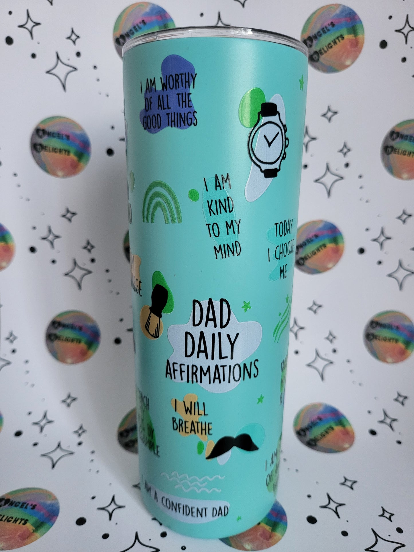 Dad Daily Affirmations 20oz Blue Tumbler
