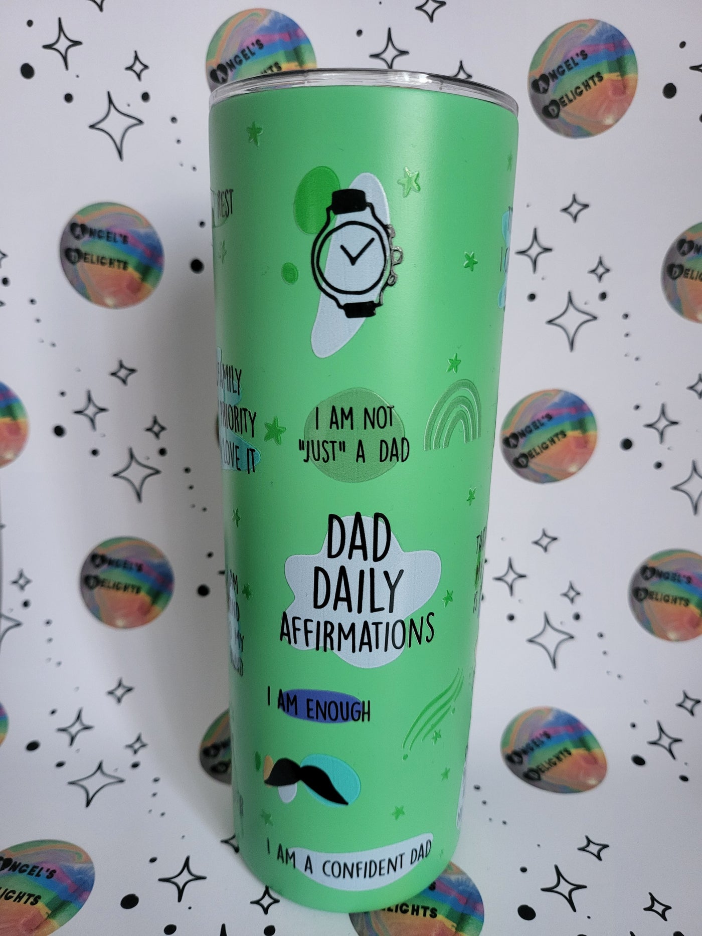 Dad Daily Affirmations 20oz Green Tumbler