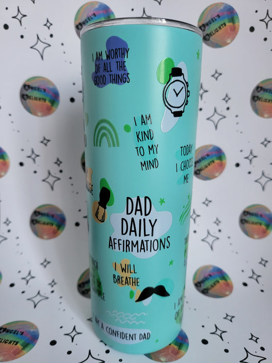 Dad Daily Affirmations 20oz Blue Tumbler