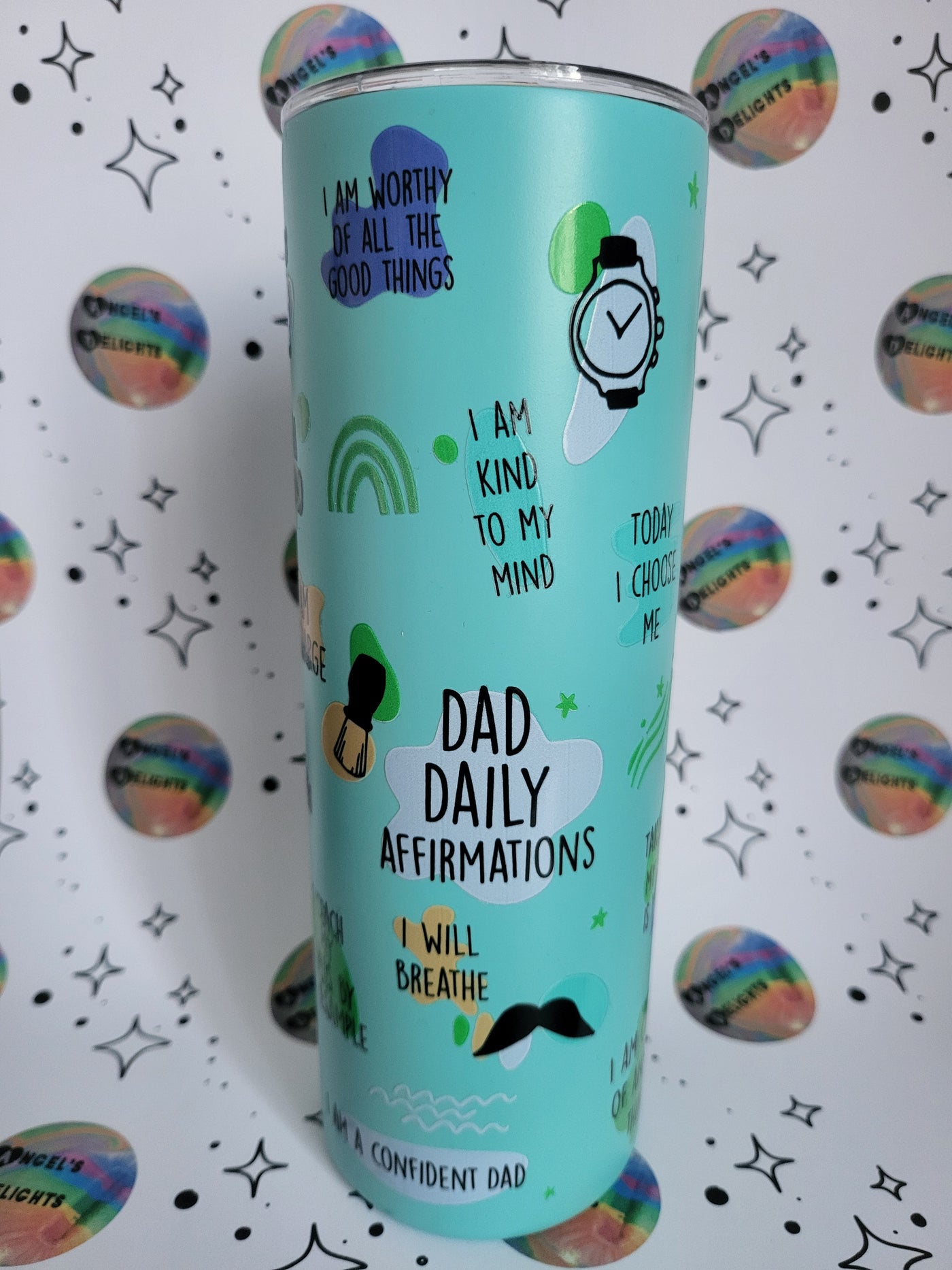 Dad Daily Affirmations 20oz Blue Tumbler
