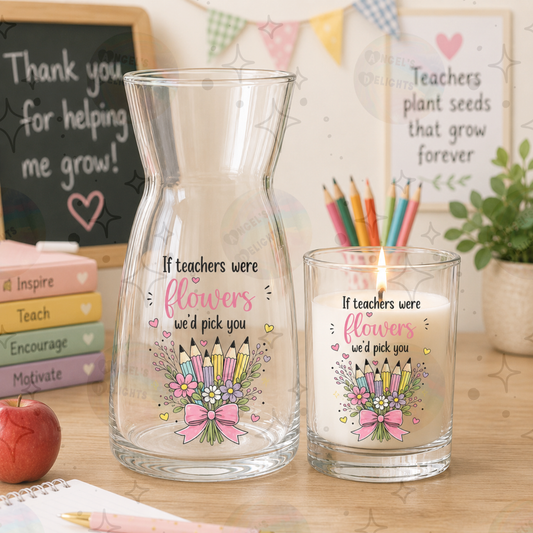 Personalised Teacher Vase, Candle & Gift Set