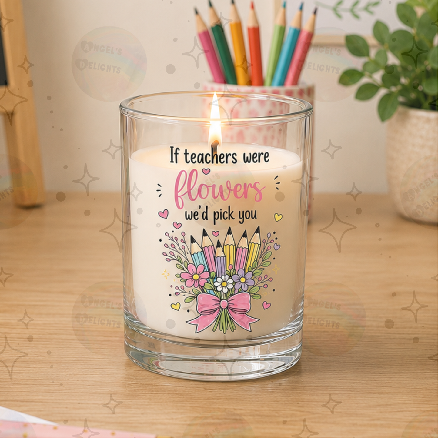 Personalised Teacher Vase, Candle & Gift Set