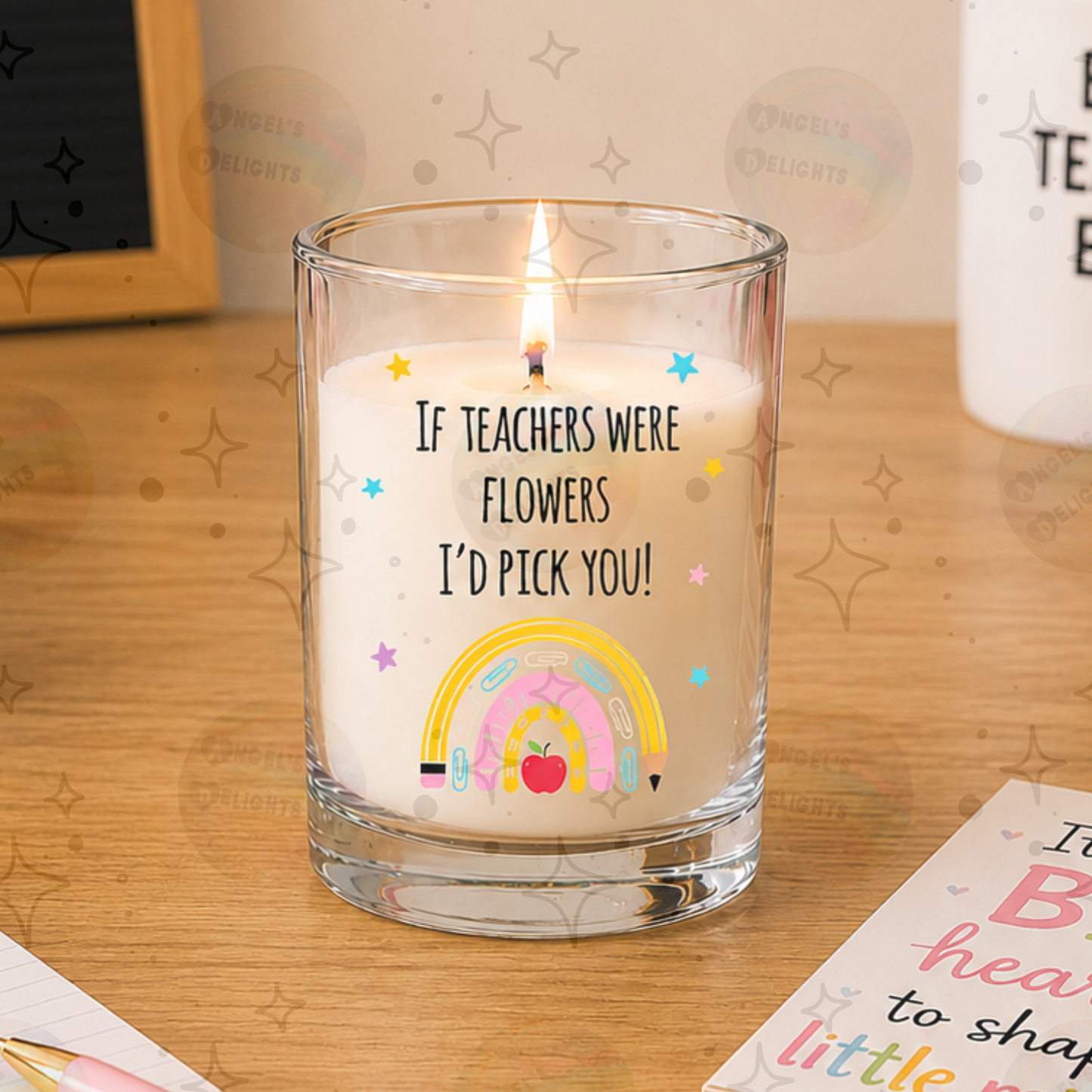 Personalised Teacher Vase, Candle & Gift Set