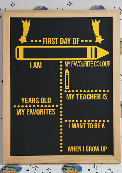 First Day of School Memory Board